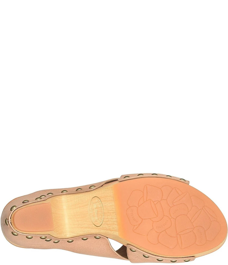 Kork-Ease Gracie Leather Studded Cross Band High Heel Platform Sandals