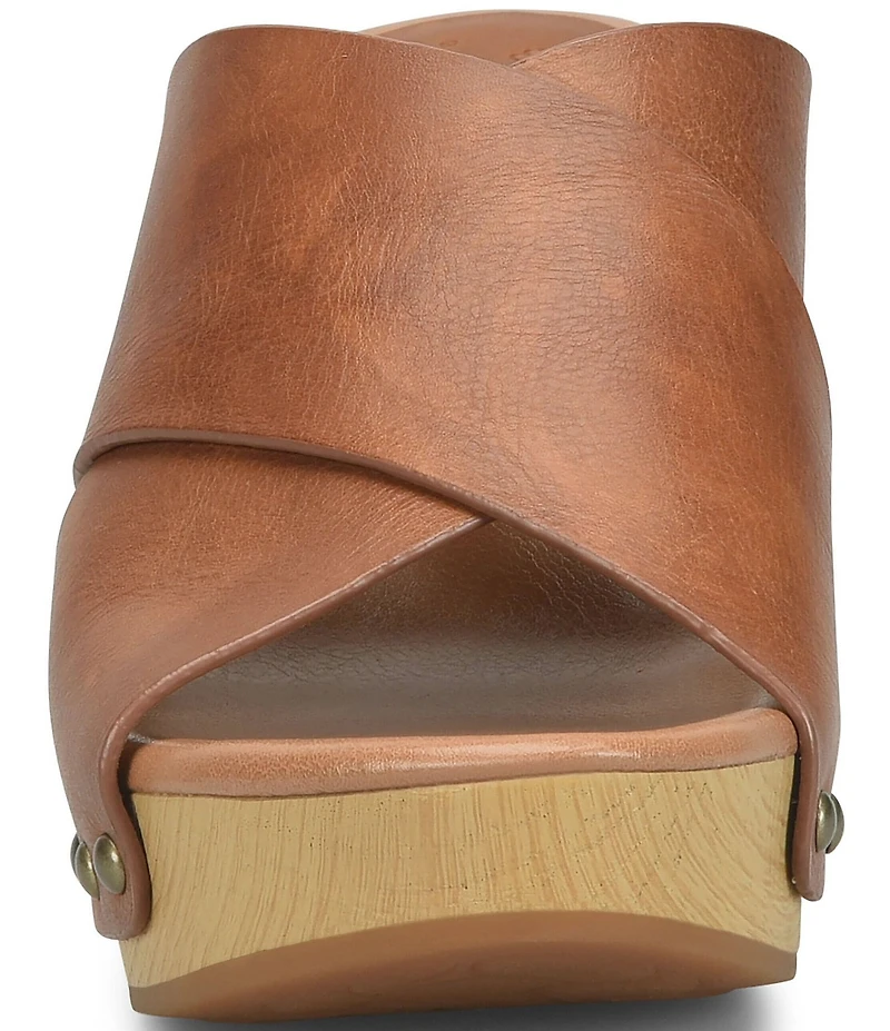 Kork-Ease Gracie Leather Studded Cross Band High Heel Platform Sandals