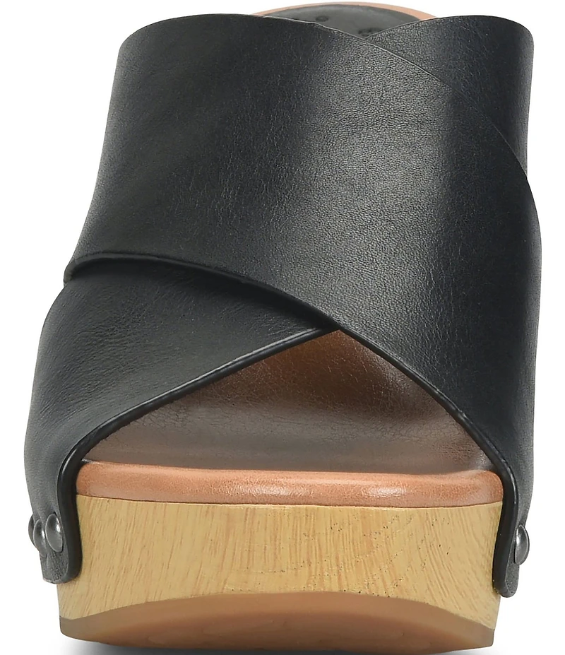 Kork-Ease Gracie Leather Studded Cross Band High Heel Platform Sandals