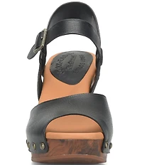 Kork-Ease Gwen Leather Studded Ankle Strap High Heel Platform Sandals