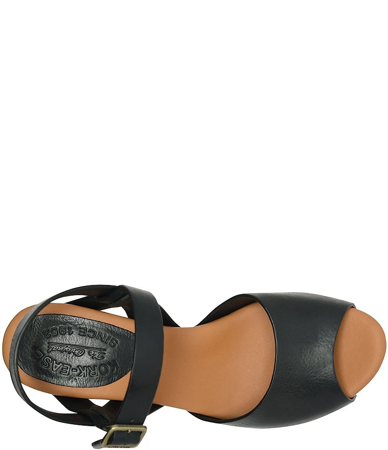 Kork-Ease Gwen Leather Studded Ankle Strap High Heel Platform Sandals