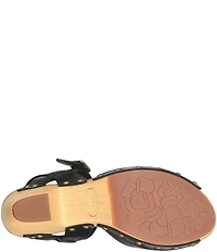 Kork-Ease Gwen Leather Studded Ankle Strap High Heel Platform Sandals