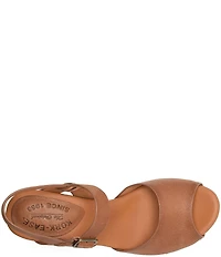 Kork-Ease Gwen Leather Studded Ankle Strap High Heel Platform Sandals