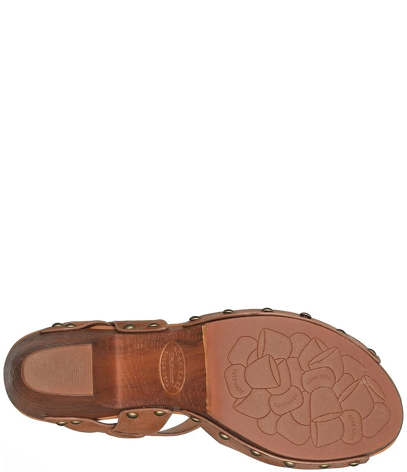 Kork-Ease Gwen Leather Studded Ankle Strap High Heel Platform Sandals