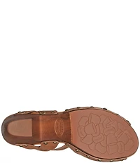 Kork-Ease Gwen Leather Studded Ankle Strap High Heel Platform Sandals