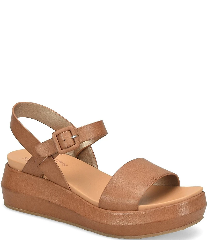 Kork-Ease Hallie Leather Quarter Strap Wedge Sandals