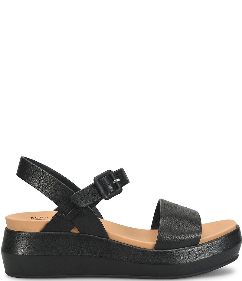 Kork-Ease Hallie Leather Quarter Strap Wedge Sandals