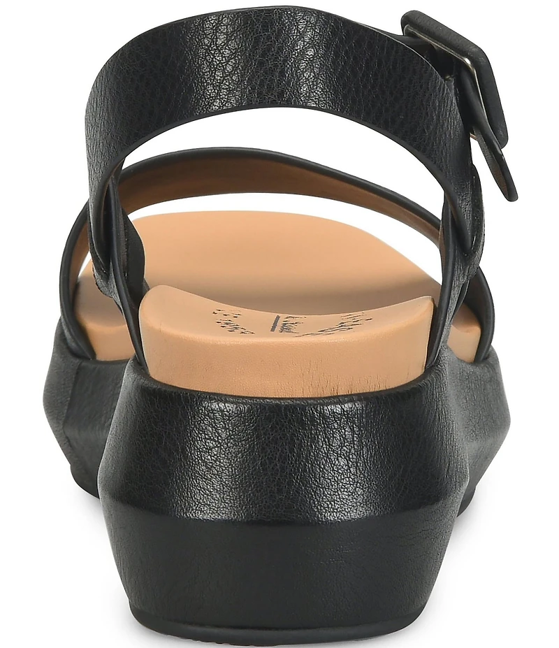 Kork-Ease Hallie Leather Quarter Strap Wedge Sandals