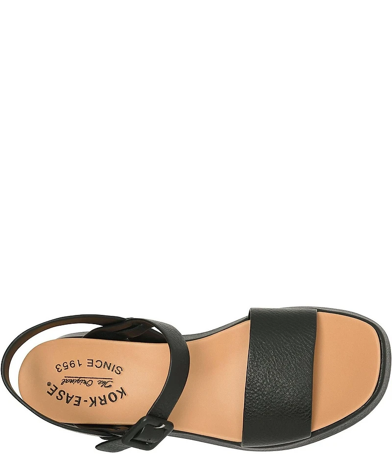 Kork-Ease Hallie Leather Quarter Strap Wedge Sandals