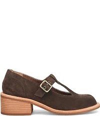 Kork-Ease Jesse Suede Block Heel T-Strap Mary Janes