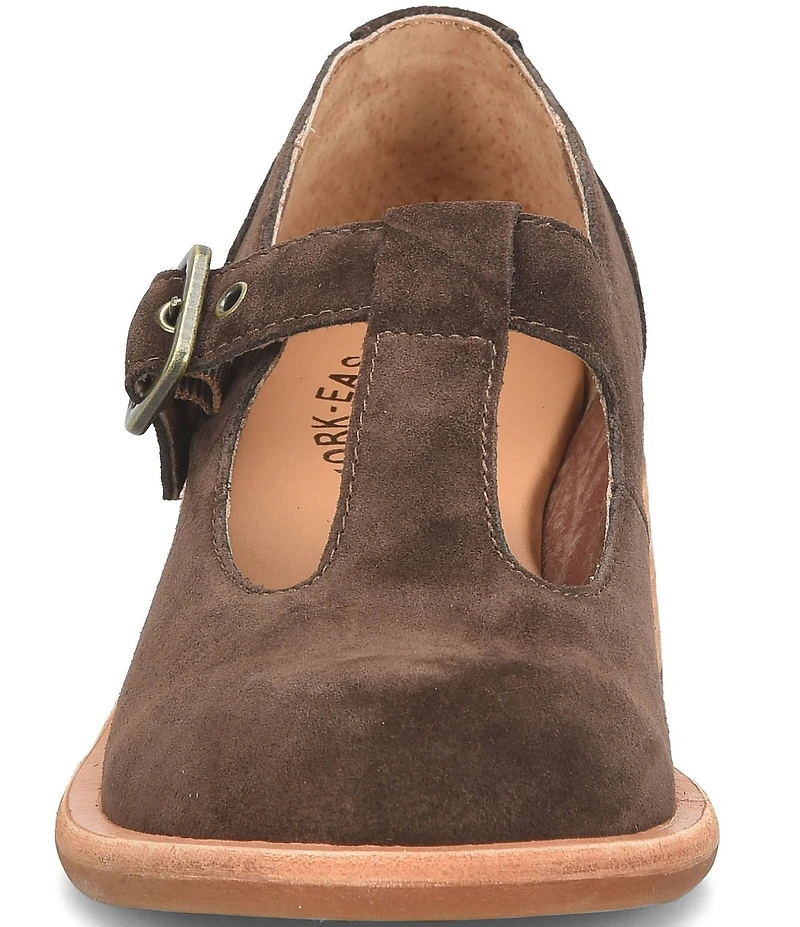 Kork-Ease Jesse Suede Block Heel T-Strap Mary Janes