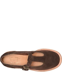 Kork-Ease Jesse Suede Block Heel T-Strap Mary Janes