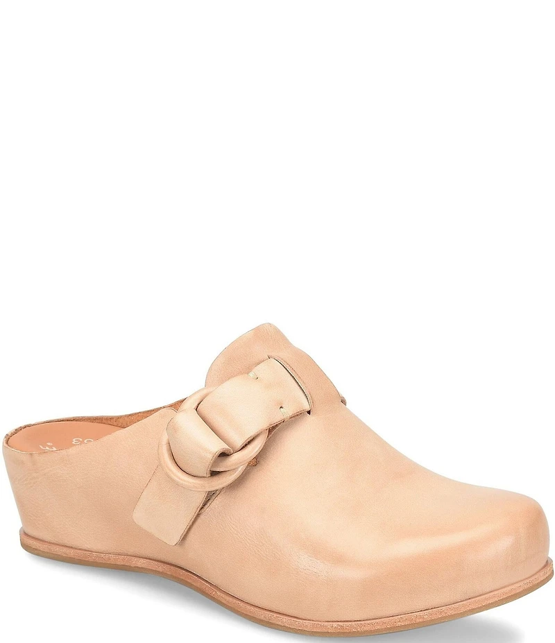 Kork-Ease Kori Leather D-Ring Hardware Wedge Clogs
