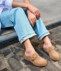 Kork-Ease Kori Suede D-Ring Hardware Wedge Clogs