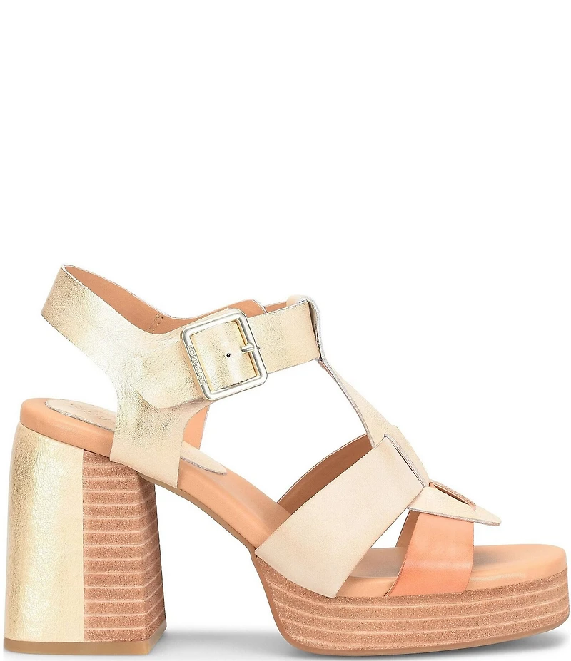 Kork-Ease Macey Leather Ankle Strap Platform Sandals