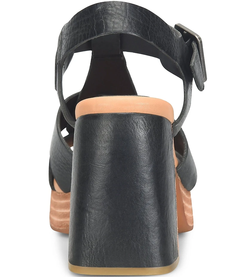 Kork-Ease Macey Leather Ankle Strap Platform Sandals