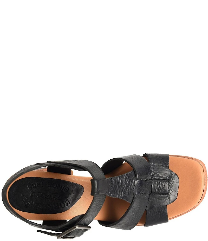 Kork-Ease Macey Leather Ankle Strap Platform Sandals