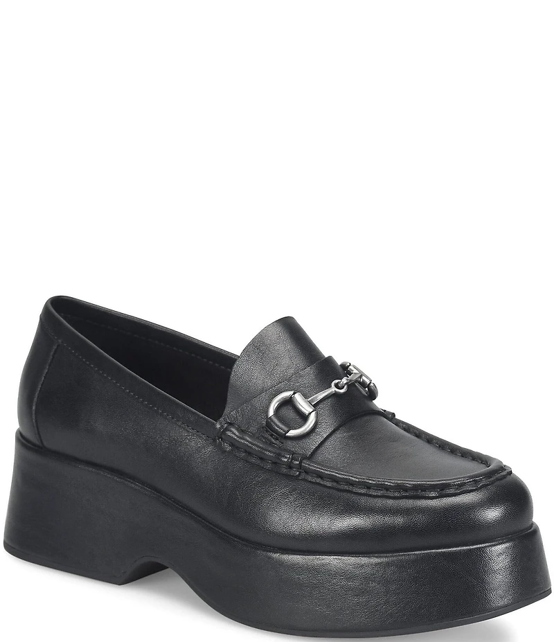 Kork-Ease Parson Leather Bit Buckle Platform Loafers