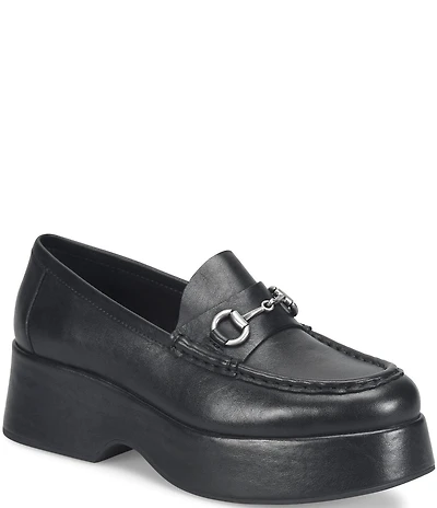 Kork-Ease Parson Leather Bit Buckle Platform Loafers