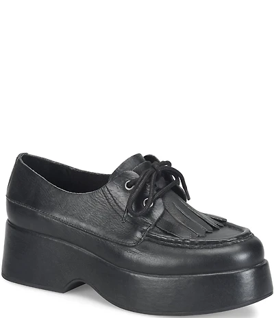 Kork-Ease Penelope Leather Kiltie Platform Oxfords