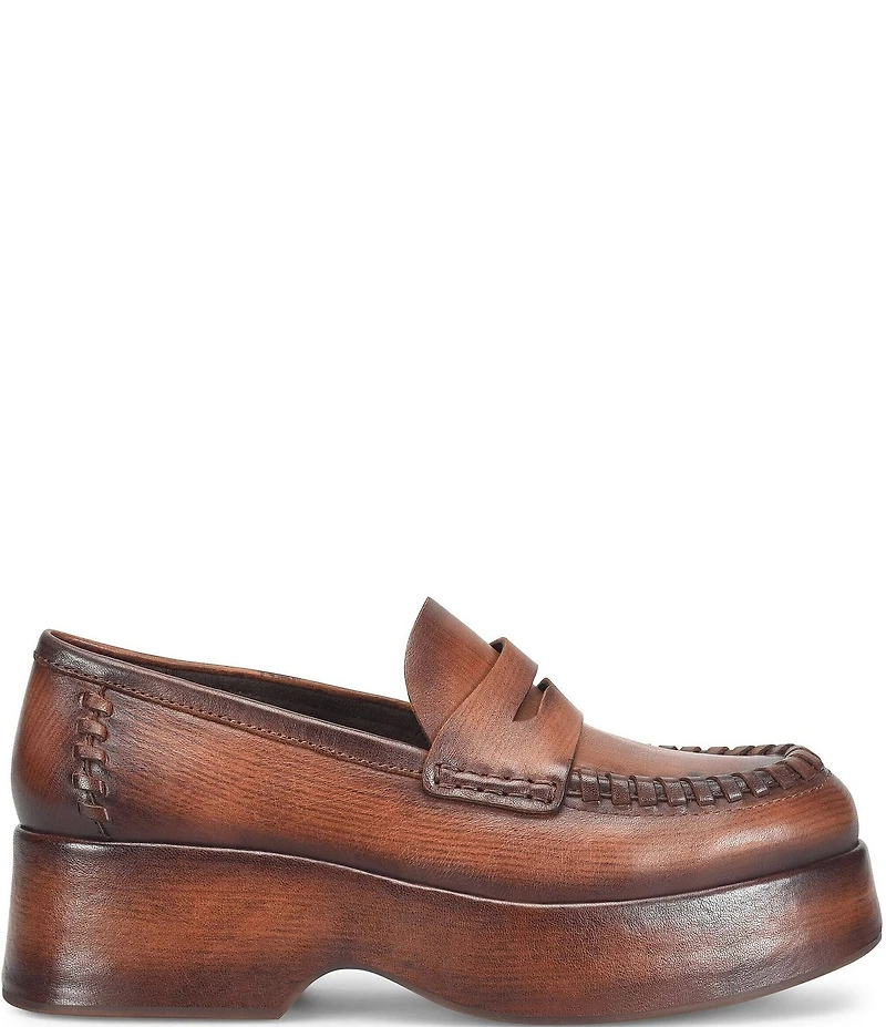 Kork-Ease Pixie Leather Platform Penny Loafers