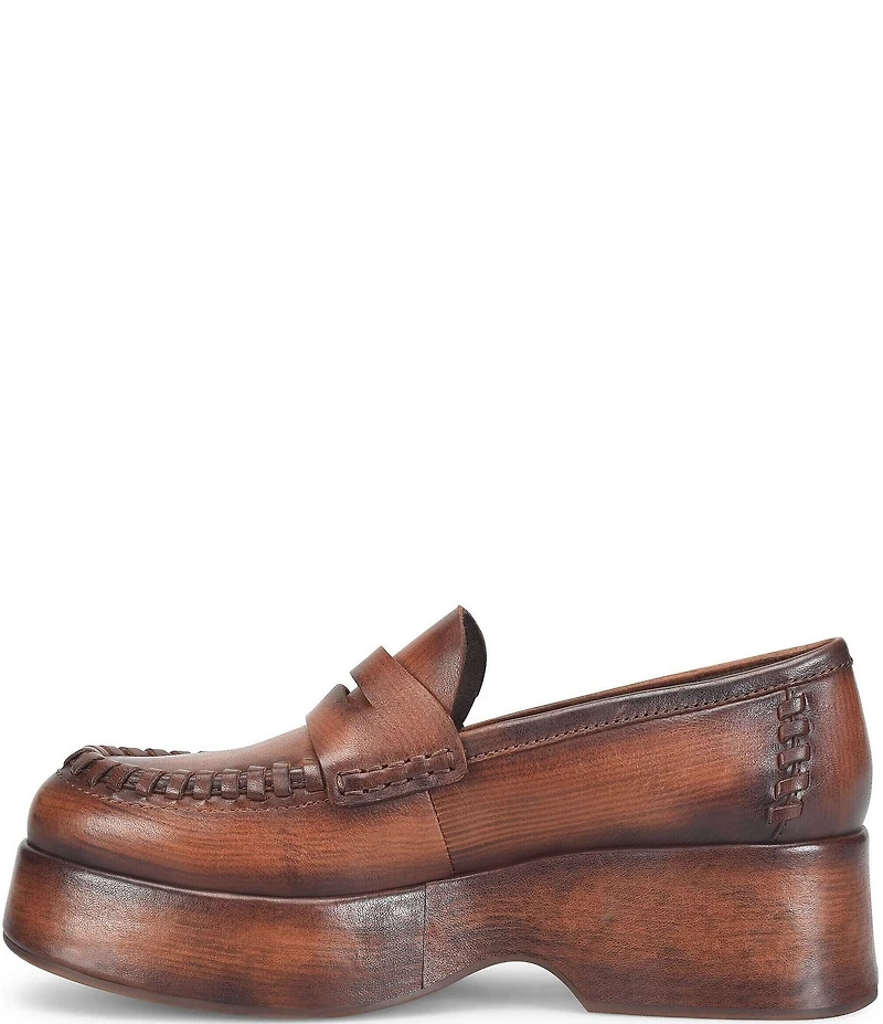Kork-Ease Pixie Leather Platform Penny Loafers