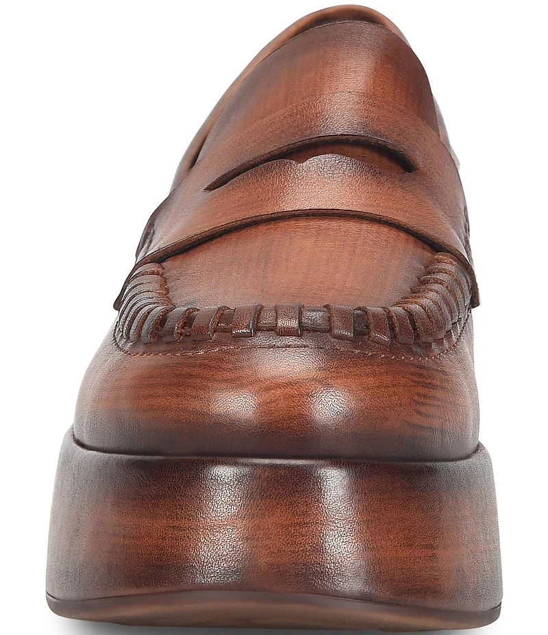 Kork-Ease Pixie Leather Platform Penny Loafers