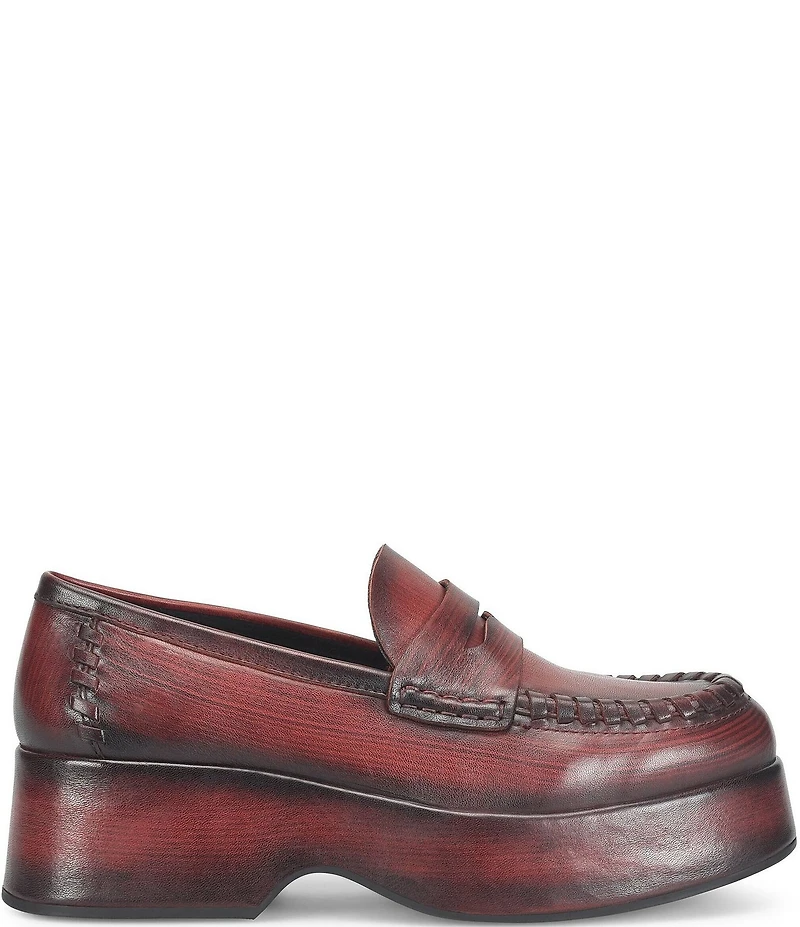 Kork-Ease Pixie Leather Platform Penny Loafers