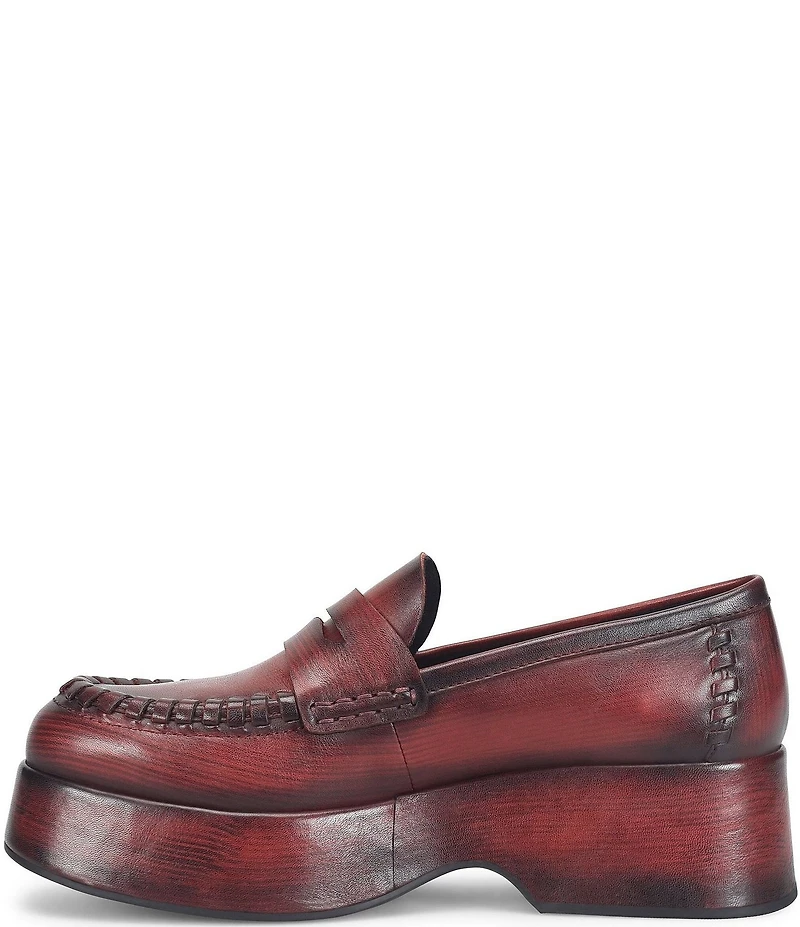 Kork-Ease Pixie Leather Platform Penny Loafers