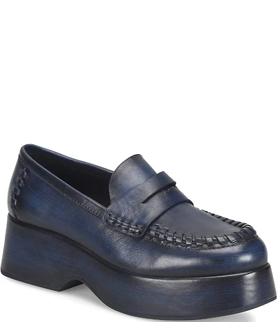 Kork-Ease Pixie Leather Platform Penny Loafers