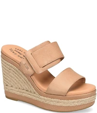 Kork-Ease Raya Leather Banded High Wedge Sandals