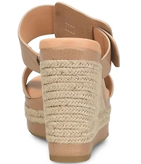 Kork-Ease Raya Leather Banded High Wedge Sandals
