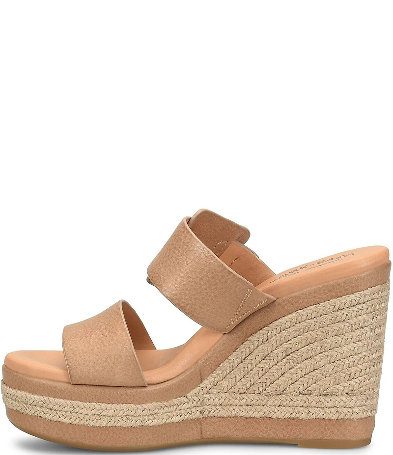 Kork-Ease Raya Leather Banded High Wedge Sandals