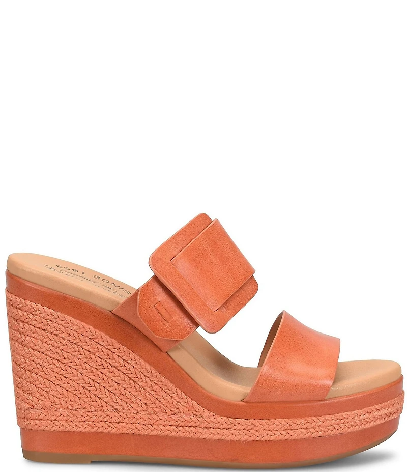 Kork-Ease Raya Leather Banded High Wedge Sandals