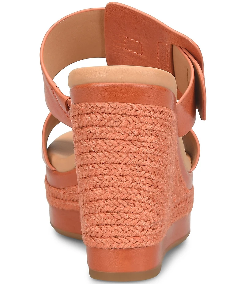Kork-Ease Raya Leather Banded High Wedge Sandals