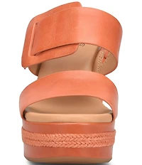 Kork-Ease Raya Leather Banded High Wedge Sandals