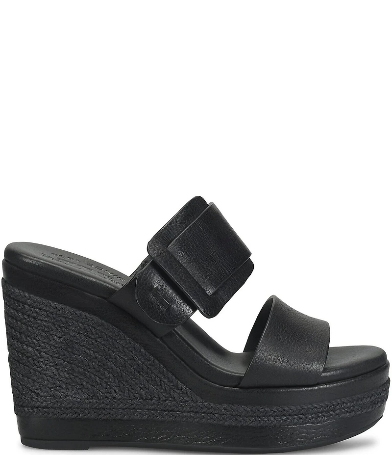 Kork-Ease Raya Leather Banded High Wedge Sandals