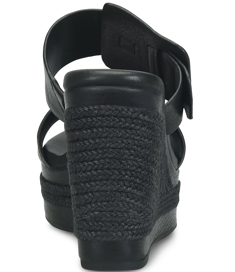 Kork-Ease Raya Leather Banded High Wedge Sandals