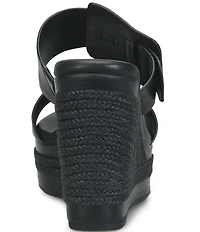 Kork-Ease Raya Leather Banded High Wedge Sandals