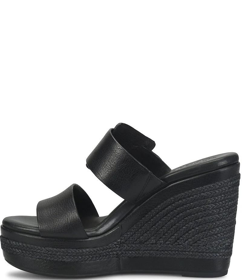 Kork-Ease Raya Leather Banded High Wedge Sandals