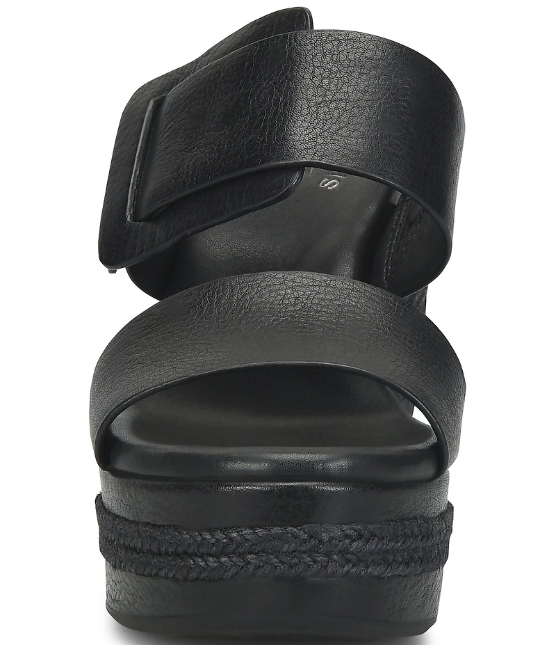 Kork-Ease Raya Leather Banded High Wedge Sandals