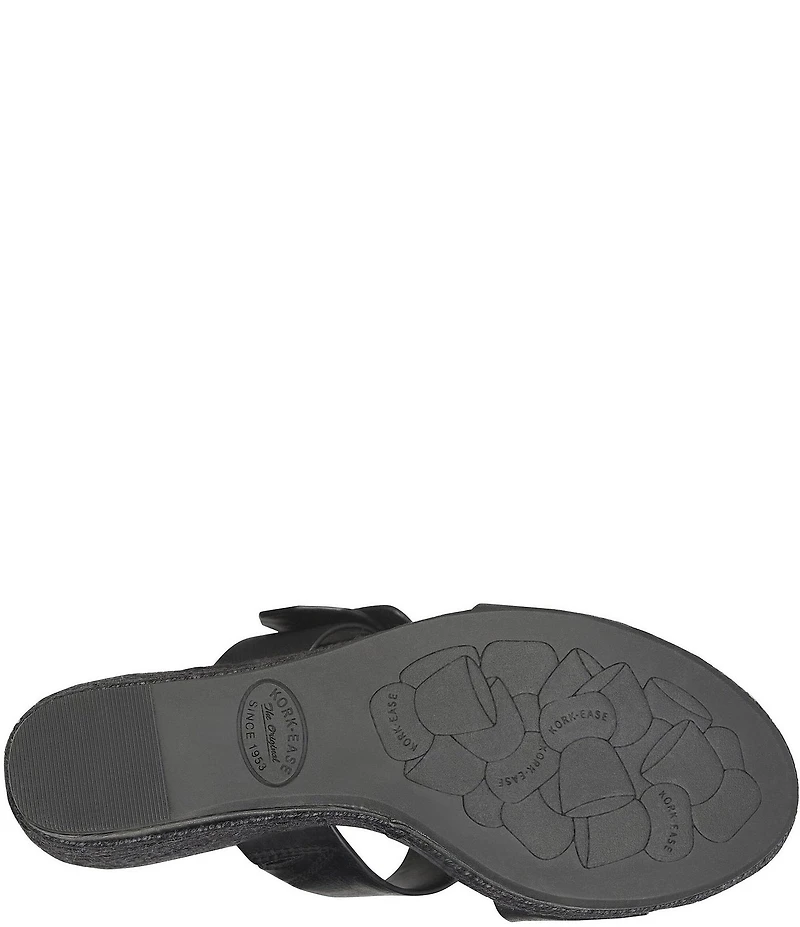 Kork-Ease Raya Leather Banded High Wedge Sandals