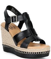 Kork-Ease Rayleigh Leather Platform Wedge Espadrille Sandals