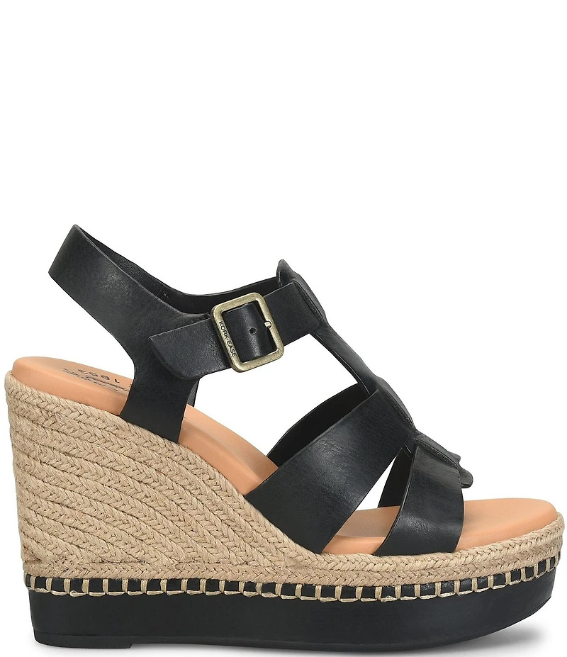 Kork-Ease Rayleigh Leather Platform Wedge Espadrille Sandals