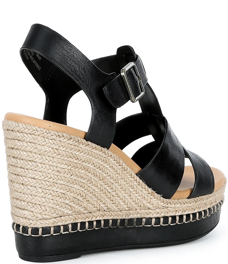 Kork-Ease Rayleigh Leather Platform Wedge Espadrille Sandals