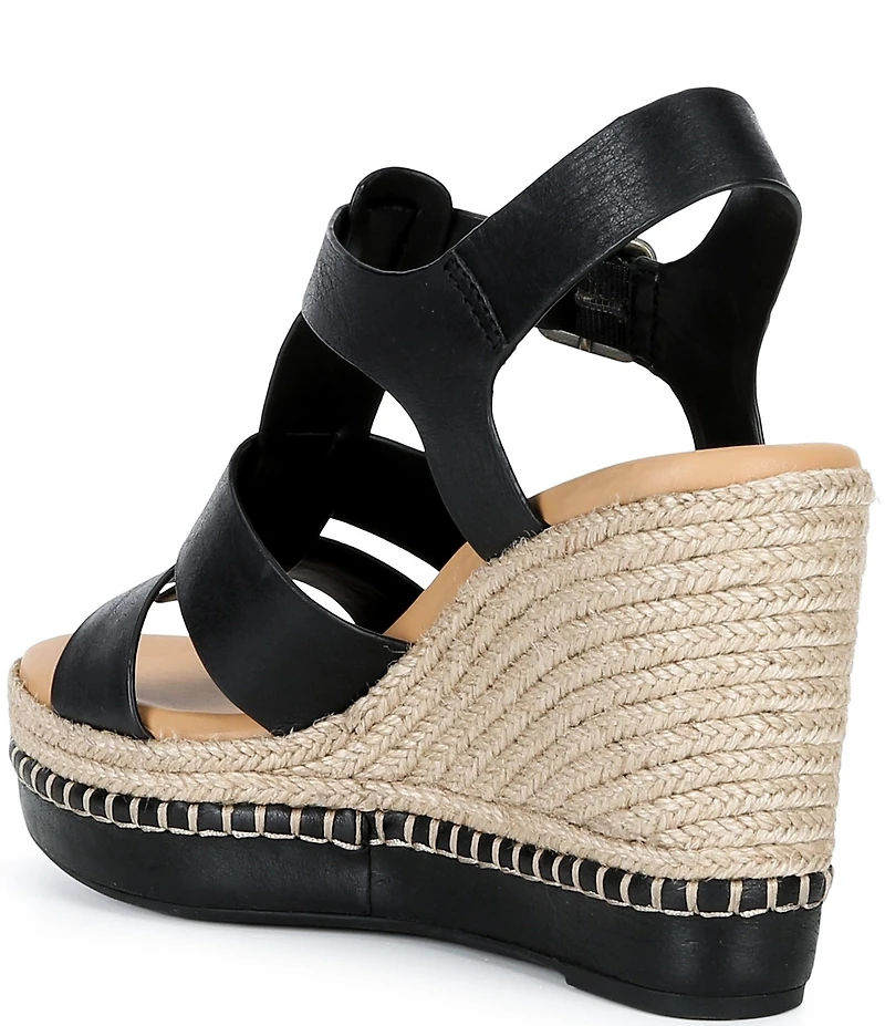 Kork-Ease Rayleigh Leather Platform Wedge Espadrille Sandals