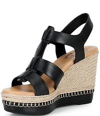 Kork-Ease Rayleigh Leather Platform Wedge Espadrille Sandals