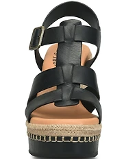 Kork-Ease Rayleigh Leather Platform Wedge Espadrille Sandals