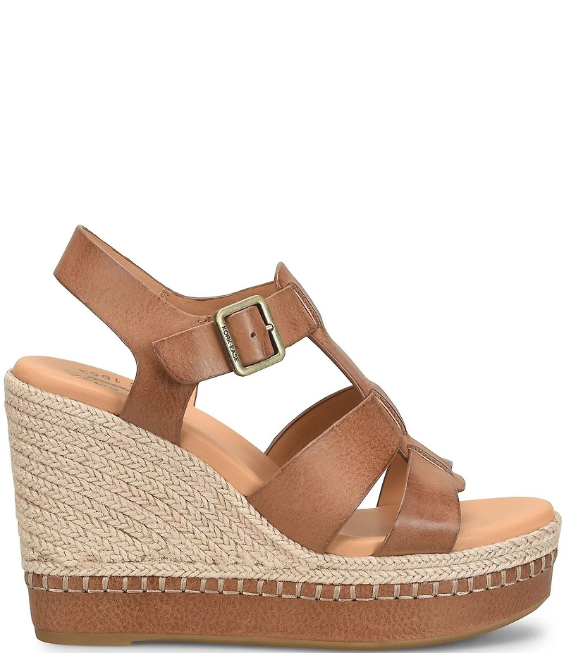 Kork-Ease Rayleigh Leather Platform Wedge Espadrille Sandals