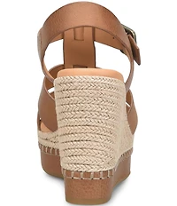 Kork-Ease Rayleigh Leather Platform Wedge Espadrille Sandals